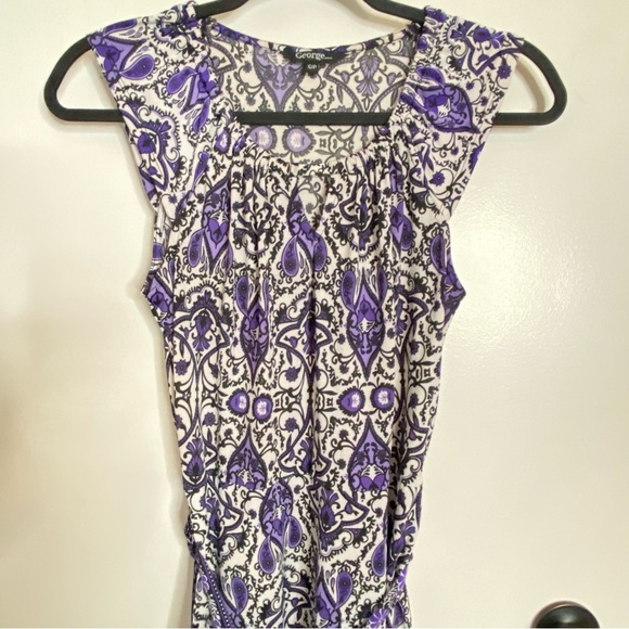Purple Paisley Patterned Sleeveless Dress - Brand: George - Size S/P. - Picture 9 of 15